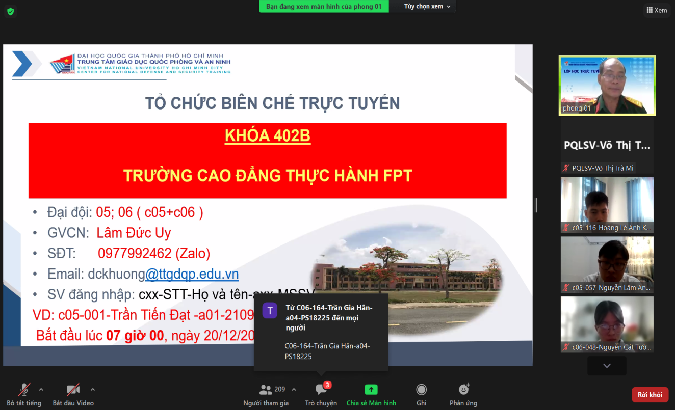 Tiếp nhận, quản lý và rèn luyện sinh viên K402B -Trường Cao đẳng FPT Polytechnic, Trường Cao đẳng Hàng hải TP.HCM