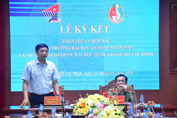 Lễ Ký kết thỏa thuận hợp tác giữa Trường Đại học An ninh nhân dân và Trung tâm Giáo dục Quốc phòng và An ninh, Đại học Quốc gia TP. Hồ Chí Minh
