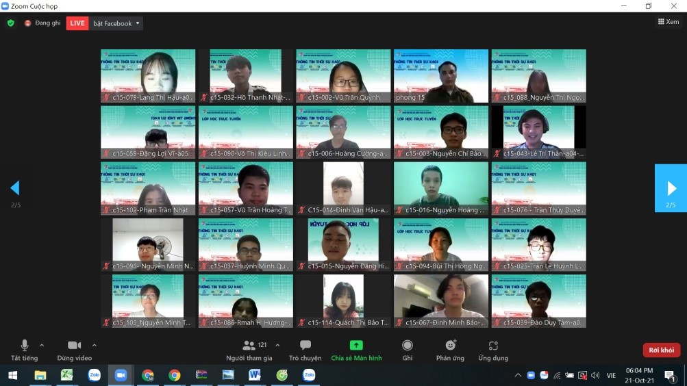 Trung tâm Giáo dục Quốc phòng và An ninh Đại học Quốc gia Thành phố Hồ Chí Minh tổ chức buổi thông tin thời sự trực tuyến cho hơn 2.500 sinh viên khóa 401